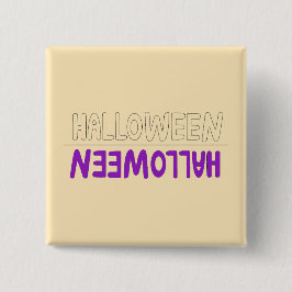 Spookachtige Halloween-typografie met seizoensgebo Vierkante Button 5,1 Cm