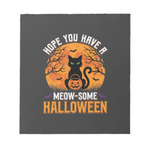 Spookachtige Halloween Zwarte Kat Notitieblok