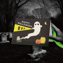 Spookachtige Halloweenkaart met Zaklamp