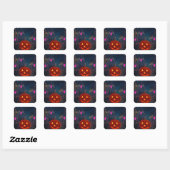 spookachtige kleuren vierkante sticker (Vel)
