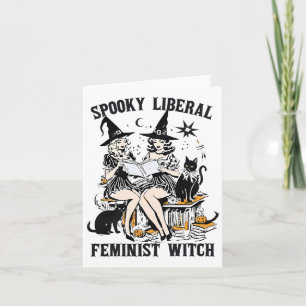 Spookachtige liberale feministische heks Halloween Kaart