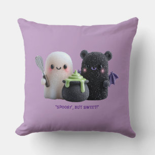 Spookachtige Maar Lieve Cute Geest & Beer Worp Kus Kussen