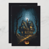 Spookachtige Oude Huis Feest Uitnodiging (Voorkant / Achterkant)