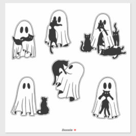 Spookachtige Playmates Leuke Ghost en Black Cat Pa Sticker