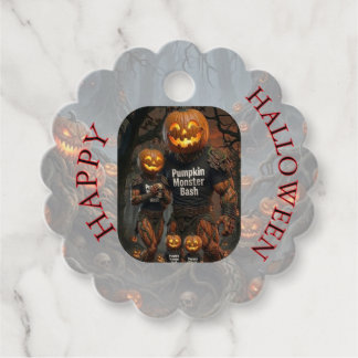 Spookachtige Pompoen Monster Bash Halloween Bedank Bedankjes Labels
