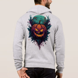 Spookachtige pompoen onder volle maan hoodie