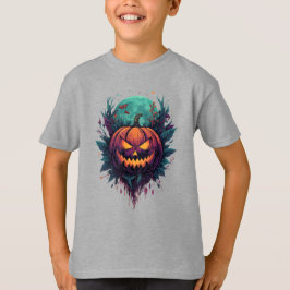 Spookachtige pompoen onder volle maan t-shirt