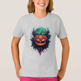 Spookachtige pompoen onder volle maan t-shirt