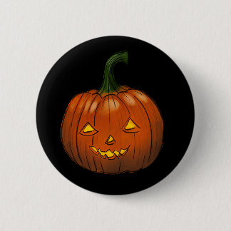 Spookachtige pompoenbadge ronde button 5,7 cm