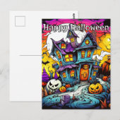 Spookachtige pompoenen die zich slecht gedragen |  briefkaart (Voorkant / Achterkant)