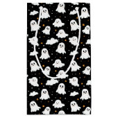 Spookachtige Schattigee Halloween Ghost Cloudy Sta Klein Cadeauzakje (Achterkant)