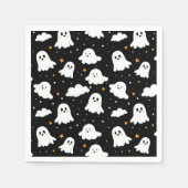 Spookachtige Schattigee Halloween Ghost Cloudy Sta Servet (Voorkant)