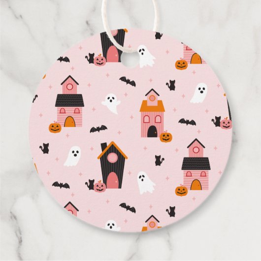 Spookachtige Schattigee Halloween spookhuizen Bedankjes Labels (Achterkant)