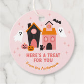 Spookachtige Schattigee Halloween spookhuizen Bedankjes Labels (Voorkant)