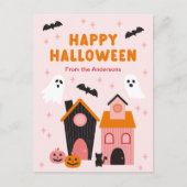 Spookachtige Schattigee Halloween spookhuizen Briefkaart (Voorkant)