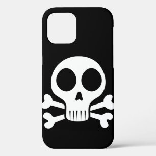 Spookachtige schedel op een zwarte achtergrond iPhone 12 pro hoesje