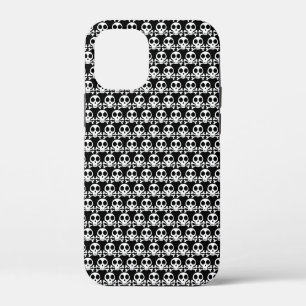 Spookachtige schedel op een zwarte achtergrond iPhone 12 mini hoesje