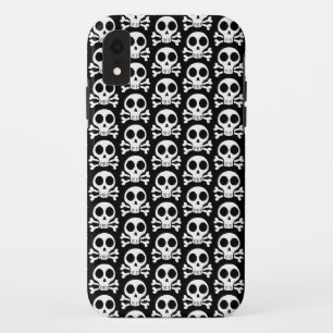 Spookachtige schedel op een zwarte achtergrond iPhone XR hoesje