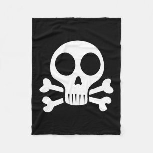 Spookachtige schedel op een zwarte achtergrond fleece deken
