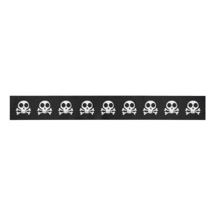 Spookachtige schedel op een zwarte achtergrond grosgrain lint
