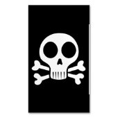 Spookachtige schedel op een zwarte achtergrond magnetisch visitekaartje (Voorkant Verticaal)