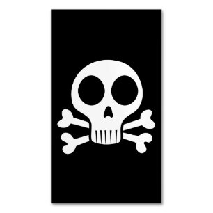 Spookachtige schedel op een zwarte achtergrond magnetisch visitekaartje