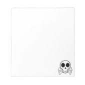 Spookachtige schedel op een zwarte achtergrond notitieblok (Voorkant)
