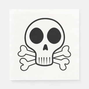 Spookachtige schedel op een zwarte achtergrond servet