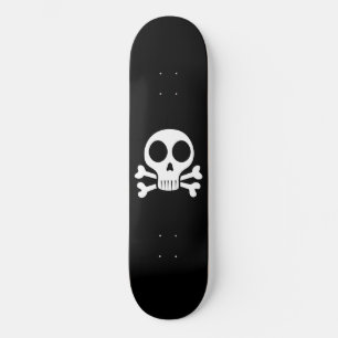 Spookachtige schedel op een zwarte achtergrond skateboard