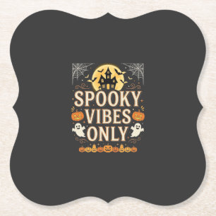Spookachtige Sfeer Alleen Halloween Geesten Kastee Kartonnen Onderzetters