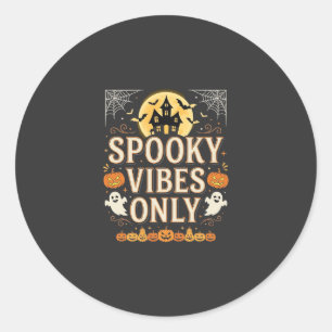 Spookachtige Sfeer Alleen Halloween Geesten Kastee Ronde Sticker