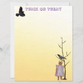 Spookachtige Talia met Raven Halloween Stationery (Voorkant)