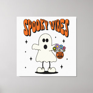 Spookachtige vibes geest canvas afdruk