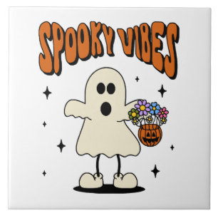 Spookachtige vibes geest tegeltje