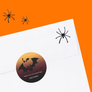 Spookachtige Vleermuizen Bedanken Naam Ronde Sticker