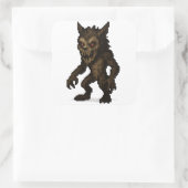 Spookachtige Weerwolf Monster Pixel Art sticker (Tas)
