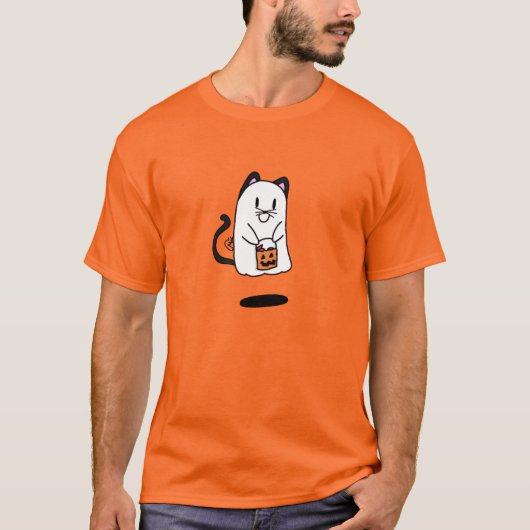 spookbeeld als kat voor Halloween T-shirt (Voorkant)