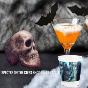 spookbeeld op de trappen borrelglas shot glas