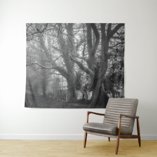 Spookbos Zwart-witfotografie Wandkleed