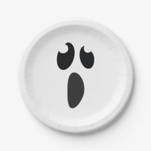 Spookgezicht Halloween Feestje Snoep of een Leuke Papieren Bordje