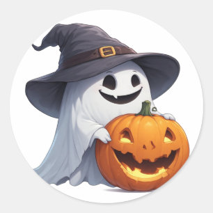 Spookheks Hoed Pompoen Halloween Feest Accent 🎃 Ronde Sticker