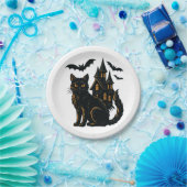 Spookhuis en kat Papier Bord (Feest)