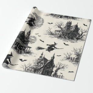 spookhuis en toile patroon (2) cadeaupapier