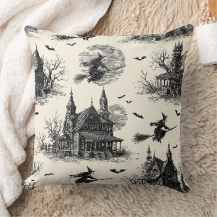 spookhuis en toile patroon (2) kussen