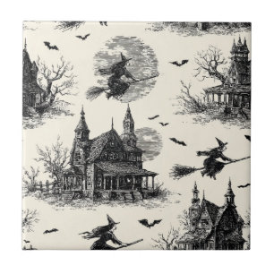  spookhuis en toile patroon (2) tegeltje
