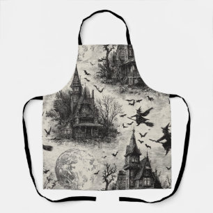 spookhuis en toile-patroon voor heksen schort