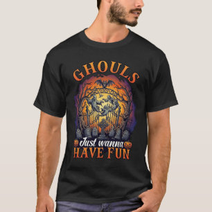 Spookhuis Feestelijke Spoken Grafheuvel Pompoen T-shirt