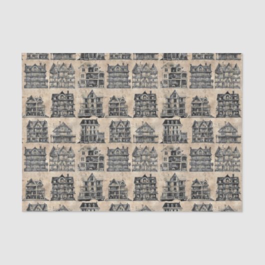  spookhuis gothic tissuepapier (Voorkant)