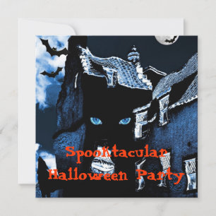 Spookhuis Halloween feest Kaart