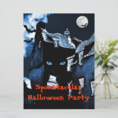 Spookhuis Halloween feest Kaart (Staand voorkant)